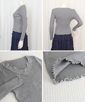 ニットトップス レディース レース付き 送料無料 即日発送-8