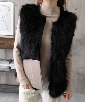 フェイクファーベスト ふわふわファージレ 送料無料 即日発送-6