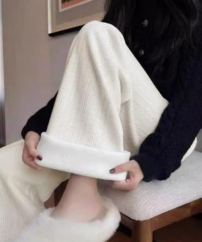 裏起毛ワイドパンツ あったかニットパンツ 送料無料 即日発送-3