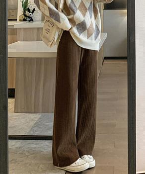 裏起毛ワイドパンツ あったかニットパンツ 送料無料 即日発送-5