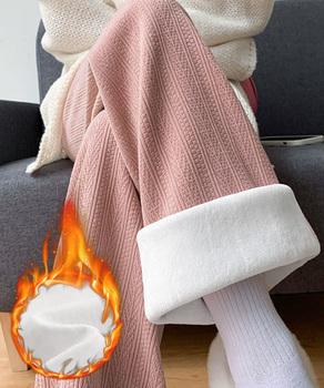 裏起毛ワイドパンツ あったかニットパンツ 送料無料 即日発送-6