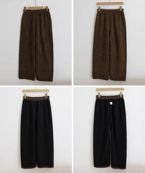 裏起毛ワイドパンツ あったかニットパンツ 送料無料 即日発送-8