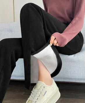 裏起毛コーデュロイパンツ微フレアパンツ冬 送料無料 即日発送-3