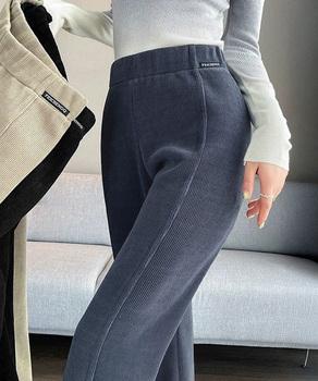 裏起毛コーデュロイパンツ微フレアパンツ冬 送料無料 即日発送-5