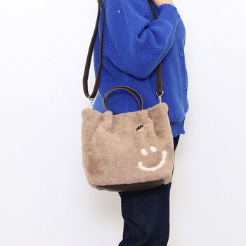 エコファー2WAY トートバッグ　 COOCO クーコ SMILEY 送料無料 即日発送-17