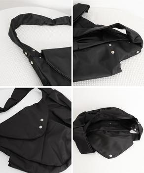 ショルダーバッグ A4大容量 ナイロン黒　ブラック 送料無料 即日発送-9