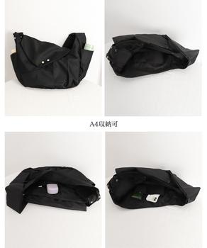 ショルダーバッグ A4大容量 ナイロン黒　ブラック 送料無料 即日発送-8