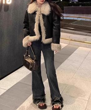 ショートフェイクムートンジャケット 送料無料 即日発送-3