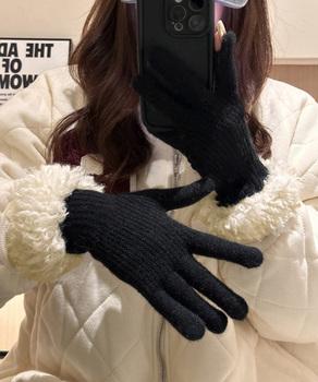 スマホ対応手袋 暖かい ボア袖グローブ冬 送料無料 即日発送-2