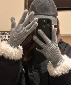スマホ対応手袋 暖かい ボア袖グローブ冬 送料無料 即日発送-3