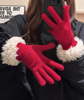 スマホ対応手袋 暖かい ボア袖グローブ冬 送料無料 即日発送-8