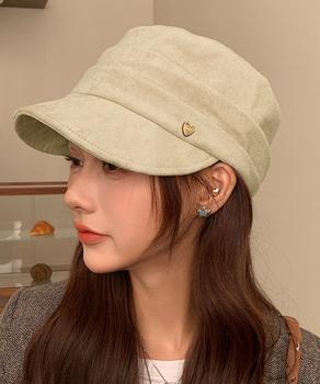 ワンポイントキャスケット スエード調帽子 送料無料 即日発送-4