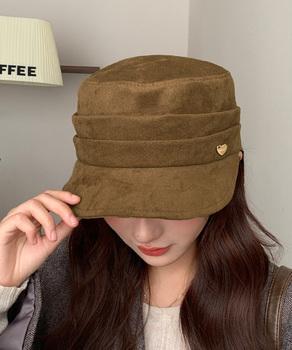 ワンポイントキャスケット スエード調帽子 送料無料 即日発送-5