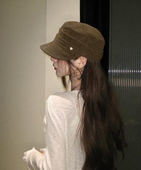 ワンポイントキャスケット スエード調帽子 送料無料 即日発送-6