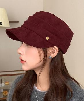 ワンポイントキャスケット スエード調帽子 送料無料 即日発送-7