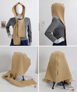 フード付きニットマフラー バラクラバ 送料無料 即日発送-9