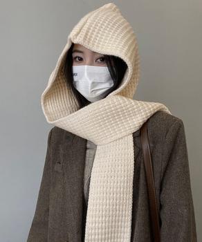 フード付きニットマフラー バラクラバ 送料無料 即日発送-3