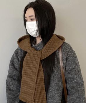 フード付きニットマフラー バラクラバ 送料無料 即日発送-7