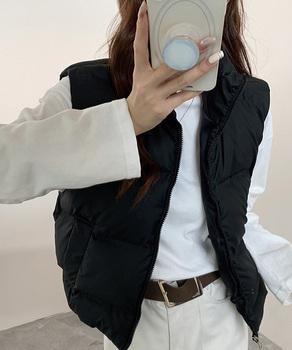 ダウンベスト ジップアップパデッドベスト 送料無料 即日発送-2