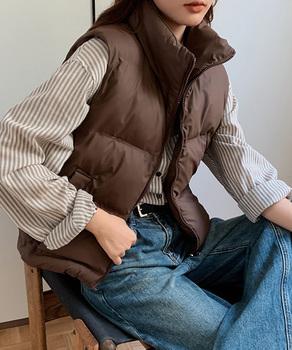 ダウンベスト ジップアップパデッドベスト 送料無料 即日発送-5