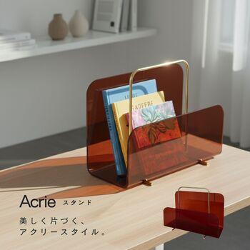 アクリー スタンド マガジンラック 卓上収納 タブレットスタンド 小物 オフィス アクリル製 完成品 送料無料-2