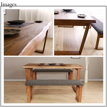 HEIM 世界に一つだけのダイニング3点セット150 ブラウン 送料無料-4