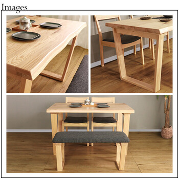 HEIM＆DUE 世界に一つだけのダイニング4点セット120 ナチュラル 送料無料-4