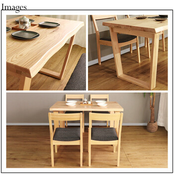 HEIM＆DUE 世界に一つだけのダイニング5点セット120 ナチュラル 送料無料-4