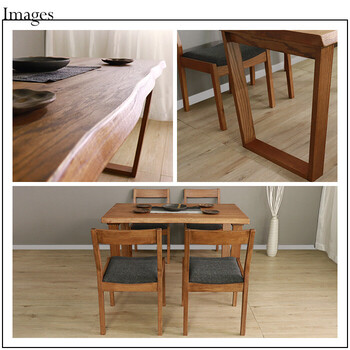 HEIM＆DUE 世界に一つだけのダイニング5点セット120 ブラウン 送料無料-4