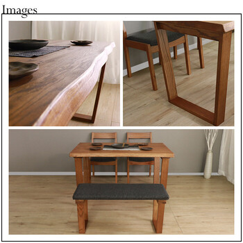 HEIM＆DUE 世界に一つだけのダイニング4点セット120 ブラウン 送料無料-4