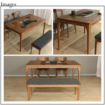 MOBEL＆UNO 世界に一つだけのダイニング4点セット150 ブラウン 送料無料-4