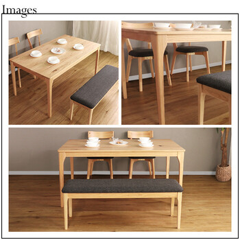 MOBEL＆UNO 世界に一つだけのダイニング4点セット150 ナチュラル 送料無料-4