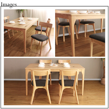 MOBEL&UNO 世界に一つだけのダイニング5点セット150 ナチュラル 送料無料-4