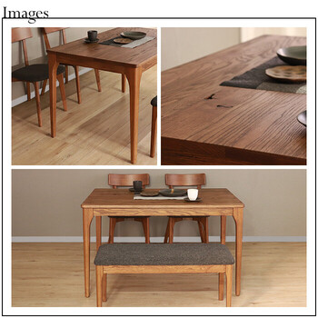 MOBEL&UNO 世界に一つだけのダイニング4点セット120 ブラウン 送料無料-4