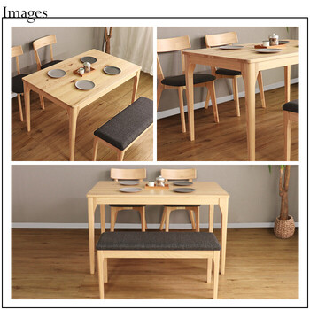 MOBEL＆UNO 世界に一つだけのダイニング4点セット120 ナチュラル 送料無料-4