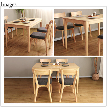 MOBEL&UNO 世界に一つだけのダイニング5点セット120 ナチュラル 送料無料-4