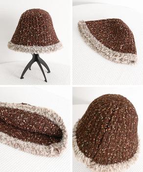 ニット バケットハット 暖かい帽子 秋冬 送料無料 即日発送-9