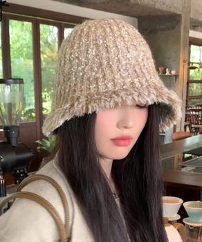 ニット バケットハット 暖かい帽子 秋冬 送料無料 即日発送-4