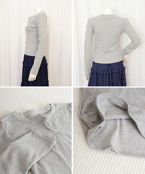 長袖Tシャツ レディース Vネック 無地 送料無料 即日発送-9