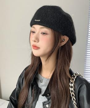 ベレー帽 起毛 英字ロゴ レディース 送料無料 即日発送-2