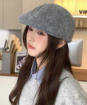 ベレー帽 起毛 英字ロゴ レディース 送料無料 即日発送-5