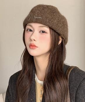 ベレー帽 起毛 英字ロゴ レディース 送料無料 即日発送-6