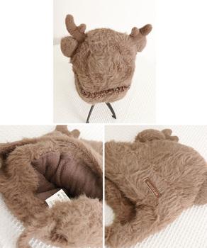 ニット帽 鹿角 くま耳 レディース 秋冬 送料無料 即日発送-9