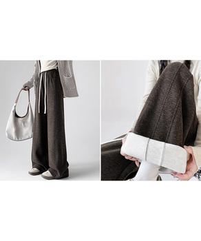 ヘリンボーン柄ワイドパンツレディース美脚 送料無料 即日発送-6