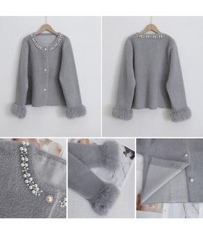 モヘアニットカーディガンファージャケット 送料無料 即日発送-9