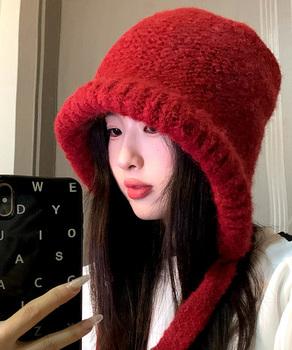 ノルディック柄ニット帽無地ニットキャップ 送料無料 即日発送-4