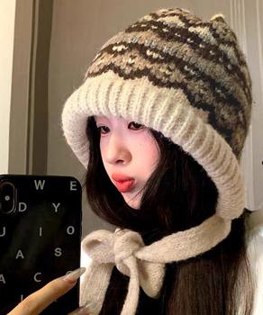 ノルディック柄ニット帽無地ニットキャップ 送料無料 即日発送-7