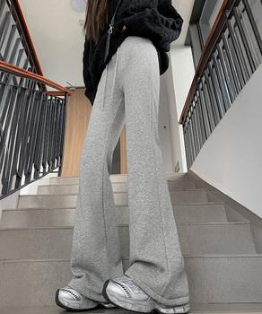 スウェットパンツ 裏起毛フレアパンツ美脚 送料無料 即日発送-4