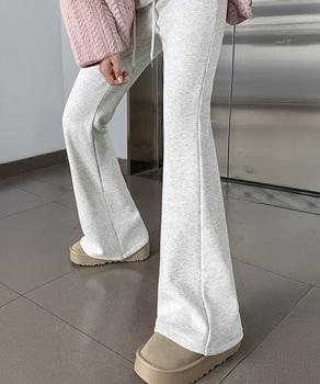 スウェットパンツ 裏起毛フレアパンツ美脚 送料無料 即日発送-6