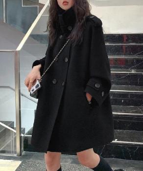 ダブルブレストトレンチコートミディアム丈 送料無料 即日発送-2